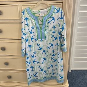 Gretchen Scott Designs Green and Blue Patterned Dress